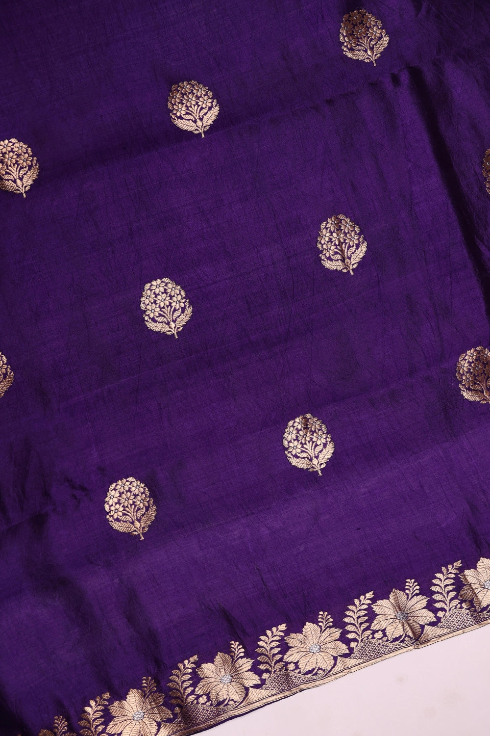 Handwoven Deep Purple Banarasi Katan Silk Suit