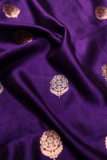 Handwoven Deep Purple Banarasi Katan Silk Suit