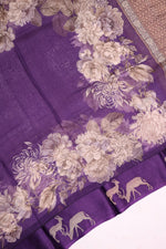 Handwoven Deep Purple Banarasi Katan Silk Suit