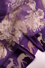 Handwoven Deep Purple Banarasi Katan Silk Suit