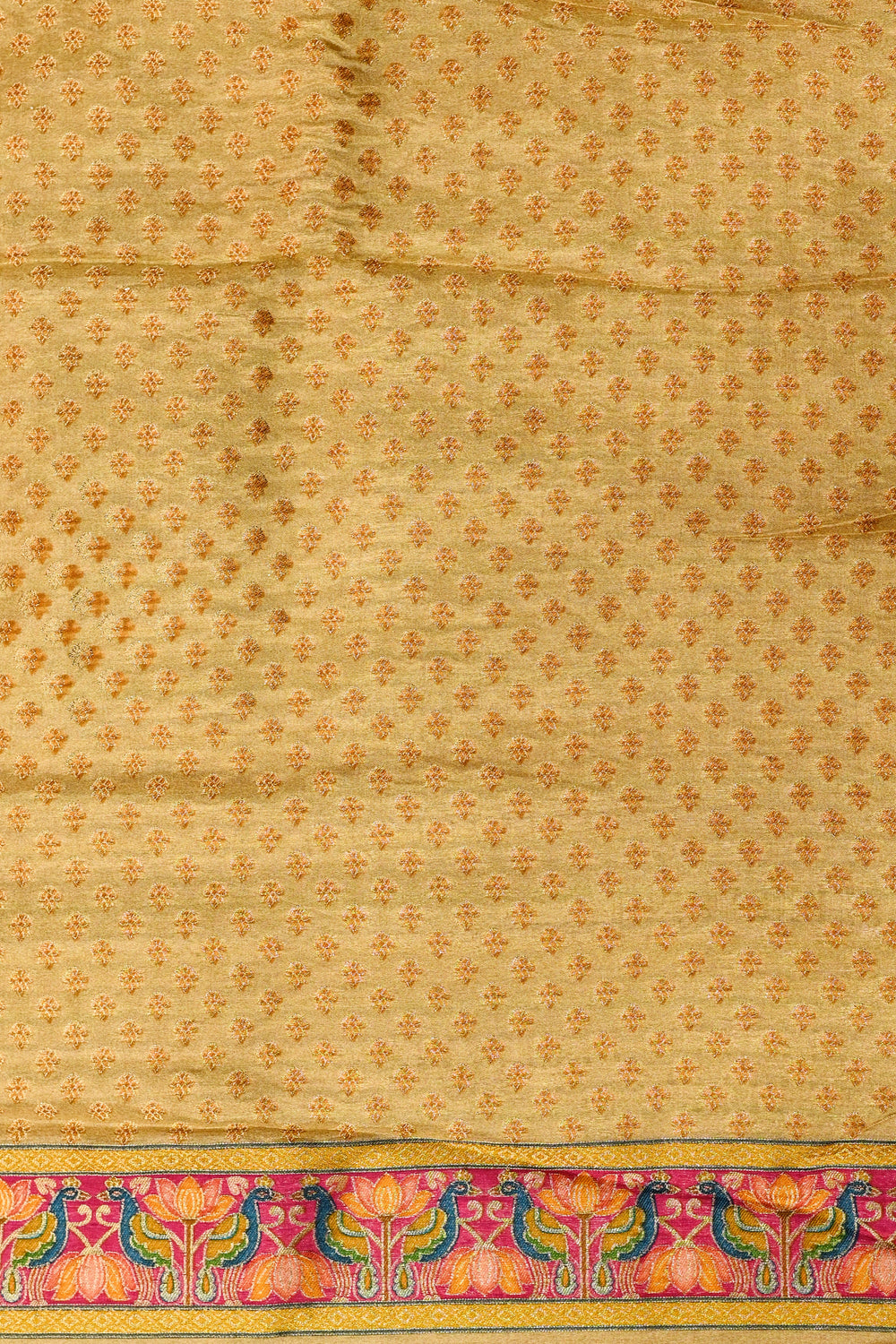 Cream Kalamkari Moonga Silk Blended Saree