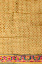 Cream Kalamkari Moonga Silk Blended Saree