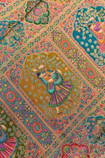 Sky Blue Kalamkari Moonga Silk Blended Saree