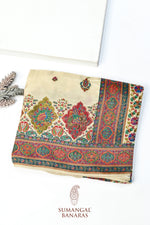 Off White Kalamkari Moonga Silk Blended Saree