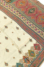 Off White Kalamkari Moonga Silk Blended Saree
