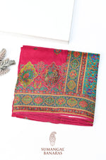 Rani Pink Kalamkari Moonga Silk Blended Saree