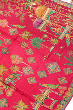 Rani Pink Kalamkari Moonga Silk Blended Saree