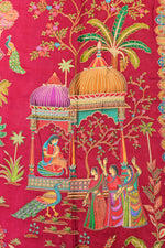 Rani Pink Kalamkari Moonga Silk Blended Saree