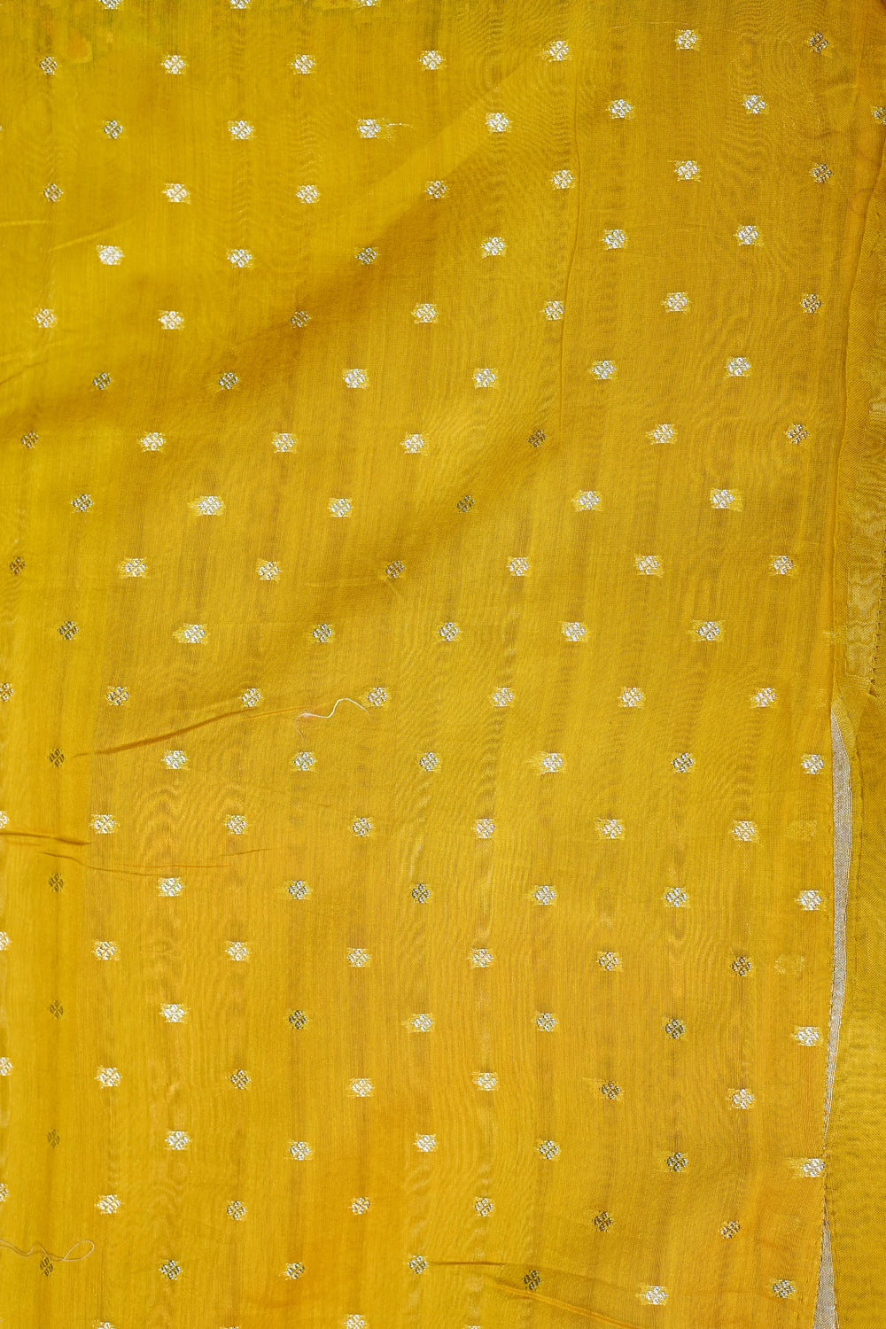 Mustrad Yellow Resham Embroidery Breezy Organza  Handwoven Banarasi Saree