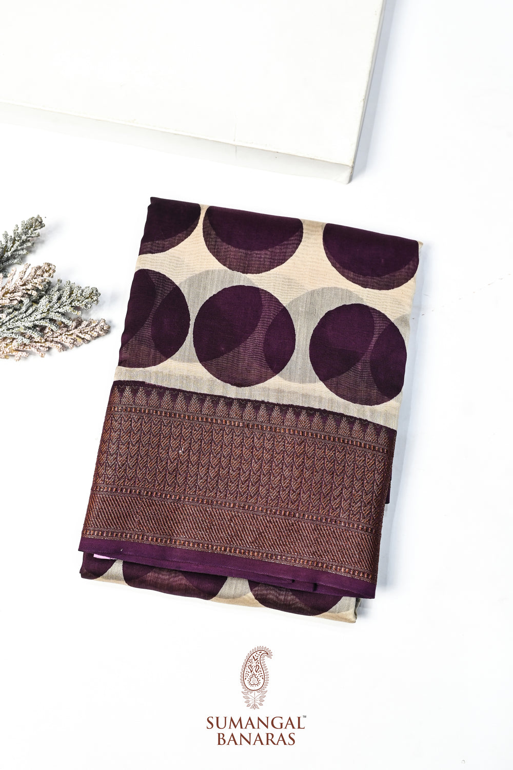 Purple Printed Cotton Blended Saree