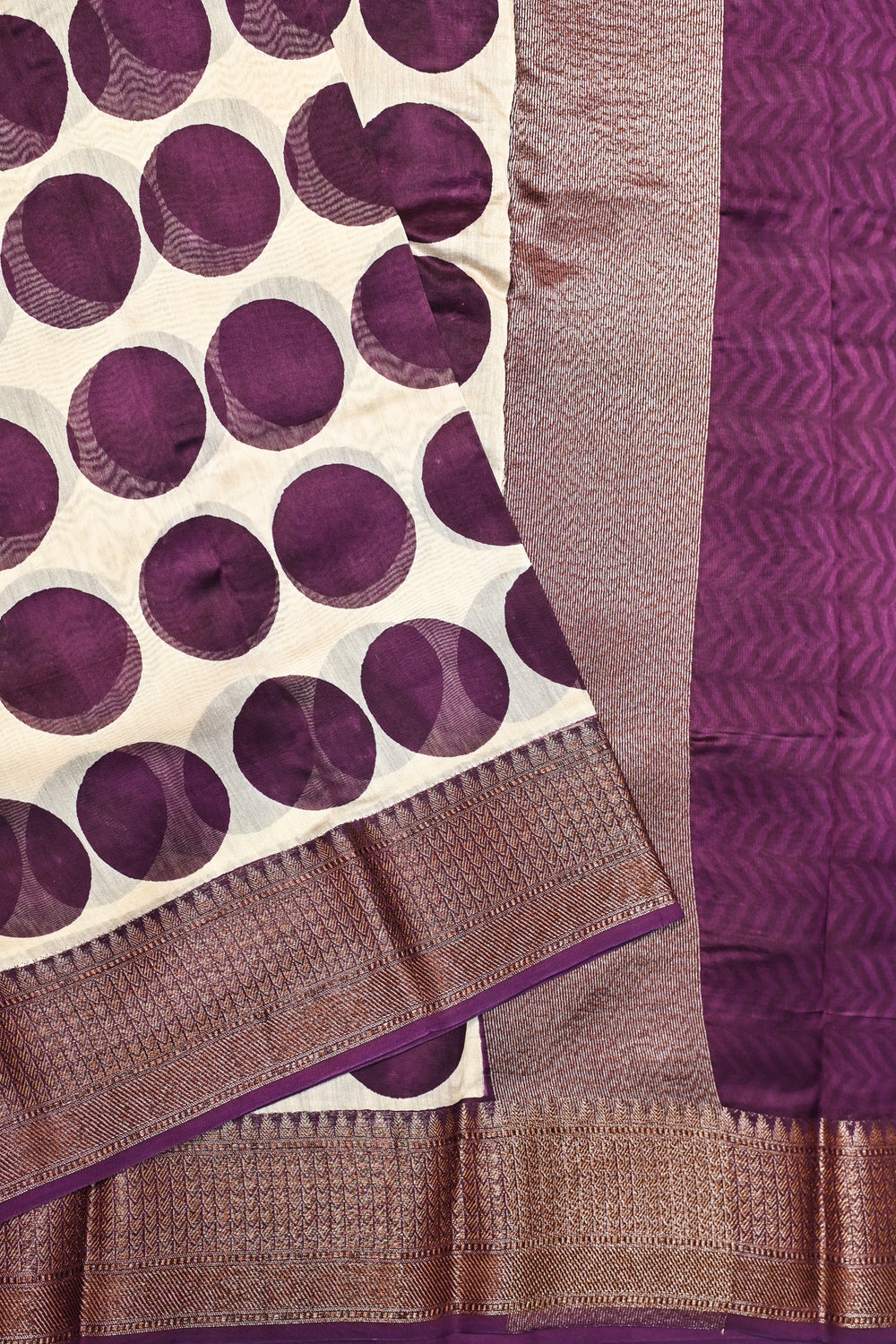 Purple Printed Cotton Blended Saree