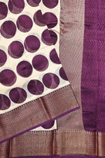 Purple Printed Cotton Blended Saree