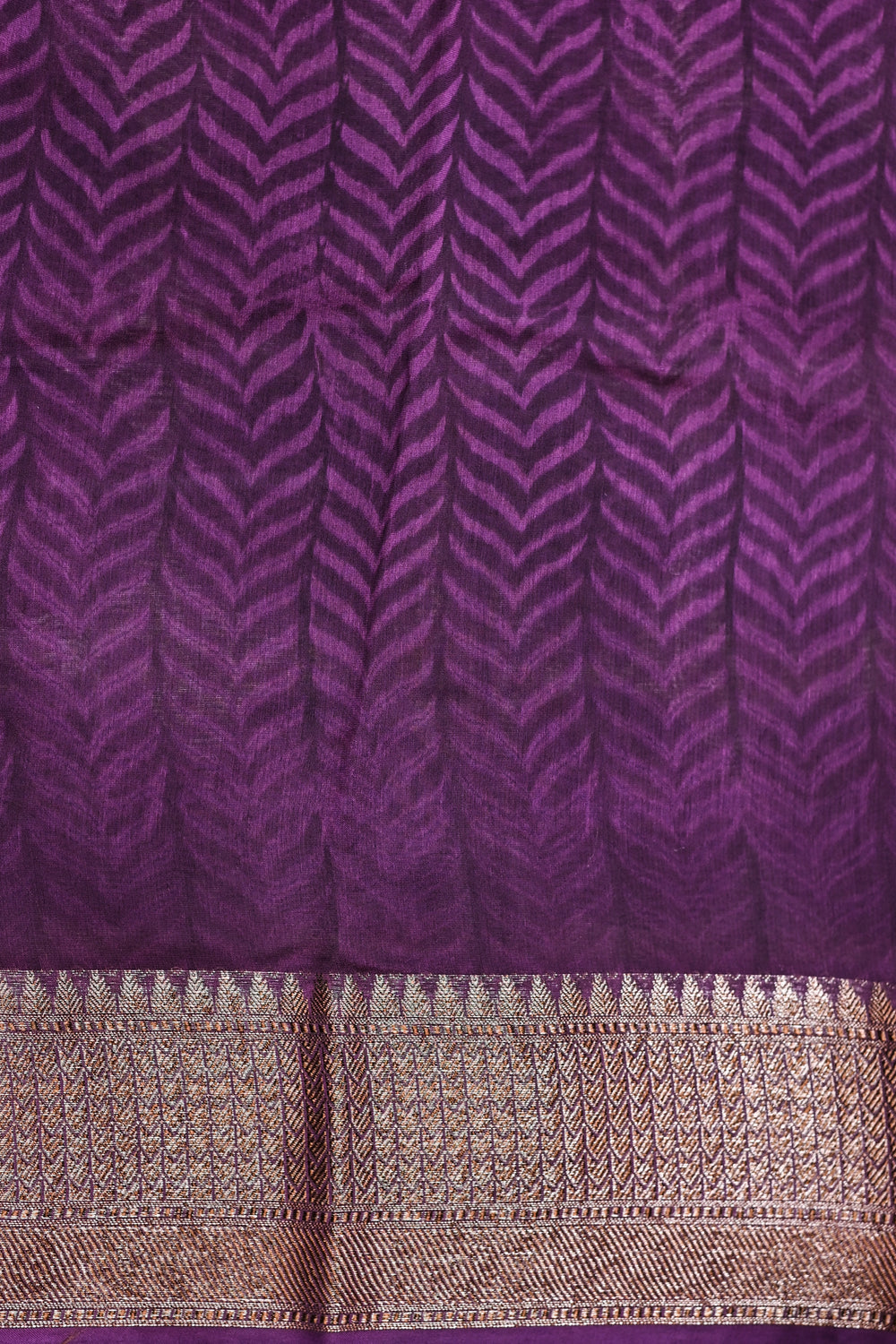 Purple Printed Cotton Blended Saree