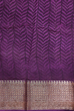Purple Printed Cotton Blended Saree