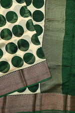 Emerald Green Printed Cotton Blended Saree