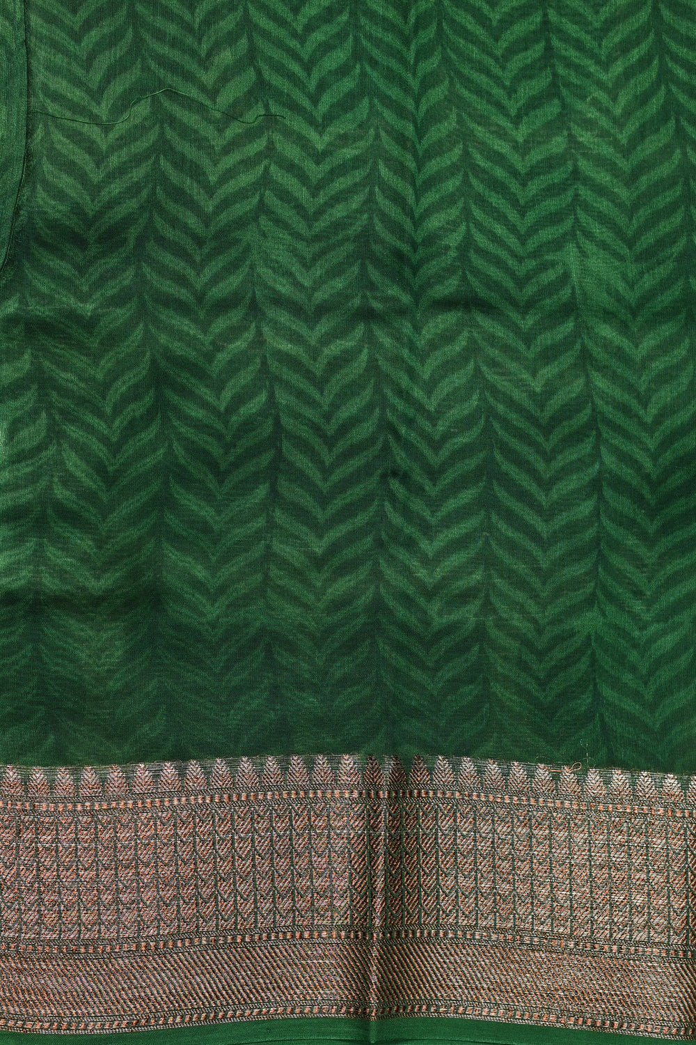 Emerald Green Printed Cotton Blended Saree