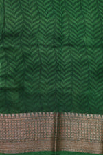 Emerald Green Printed Cotton Blended Saree