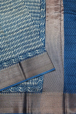 Blue Printed Cotton Blended Saree