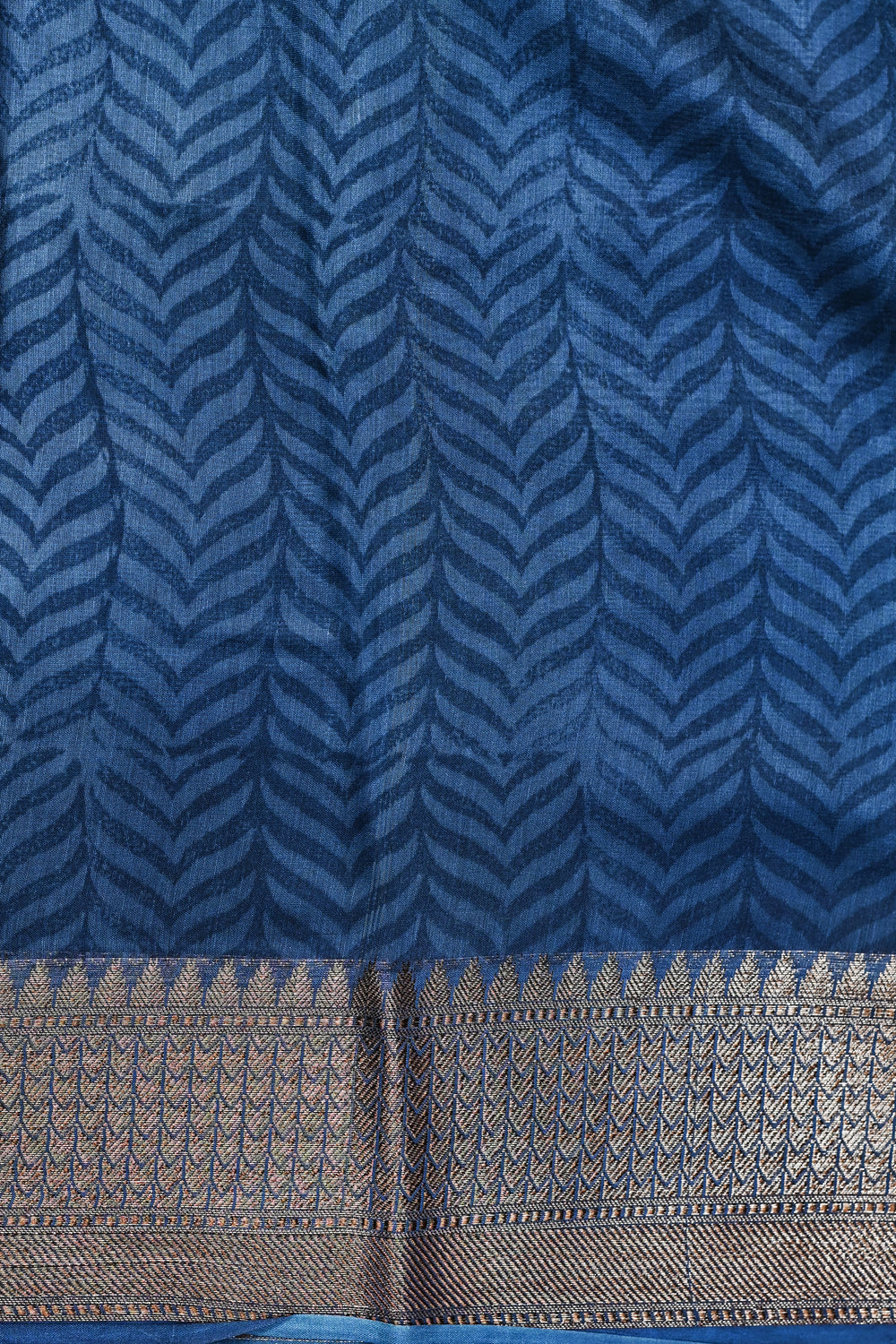 Blue Printed Cotton Blended Saree