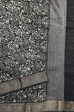 Black Jangla Cotton Blended Saree