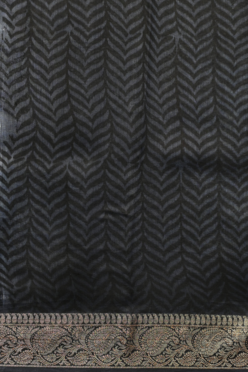 Black Jangla Cotton Blended Saree