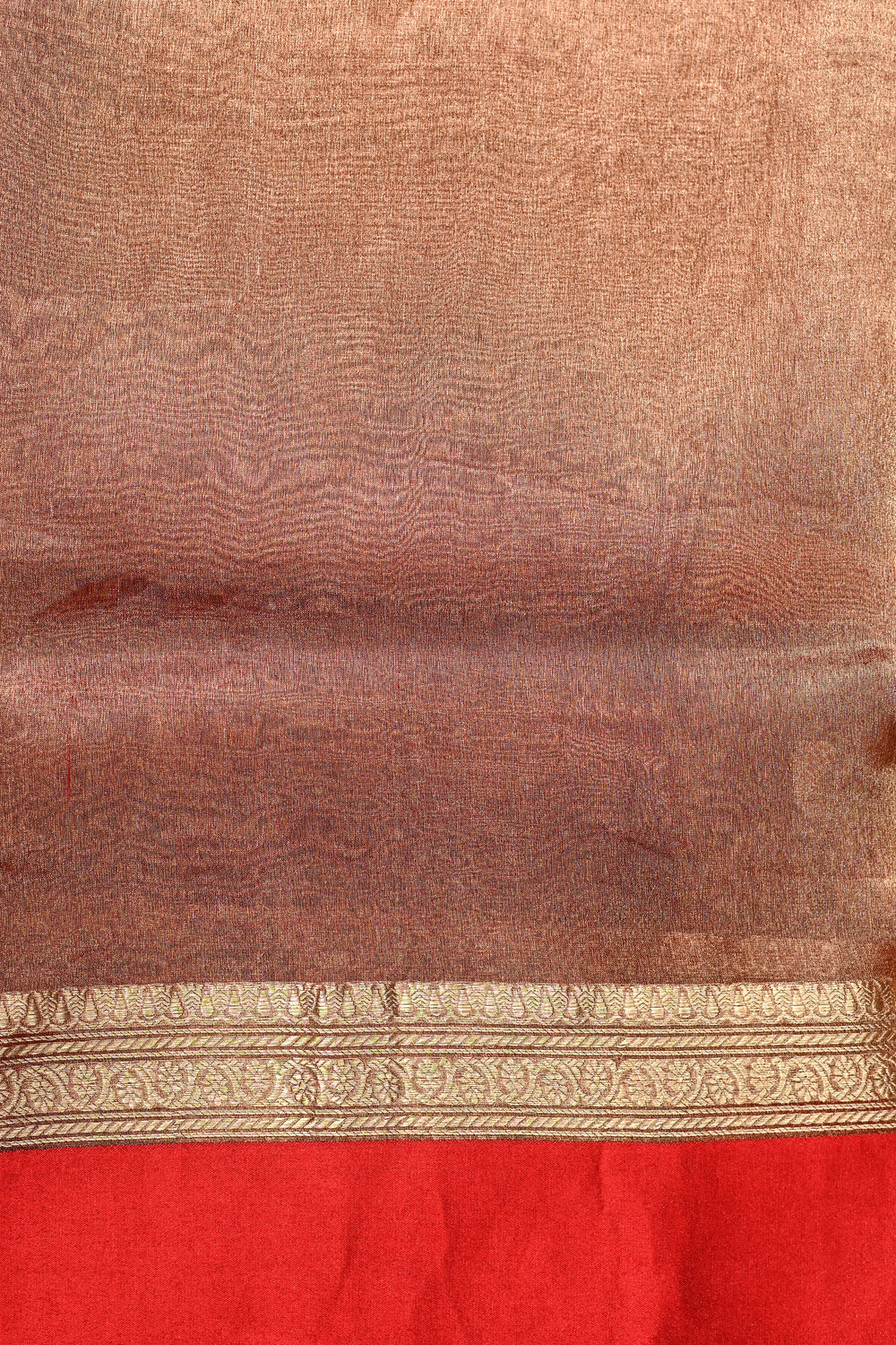 Cherry Red Booti Tissue Silk  Handwoven Banarasi Saree