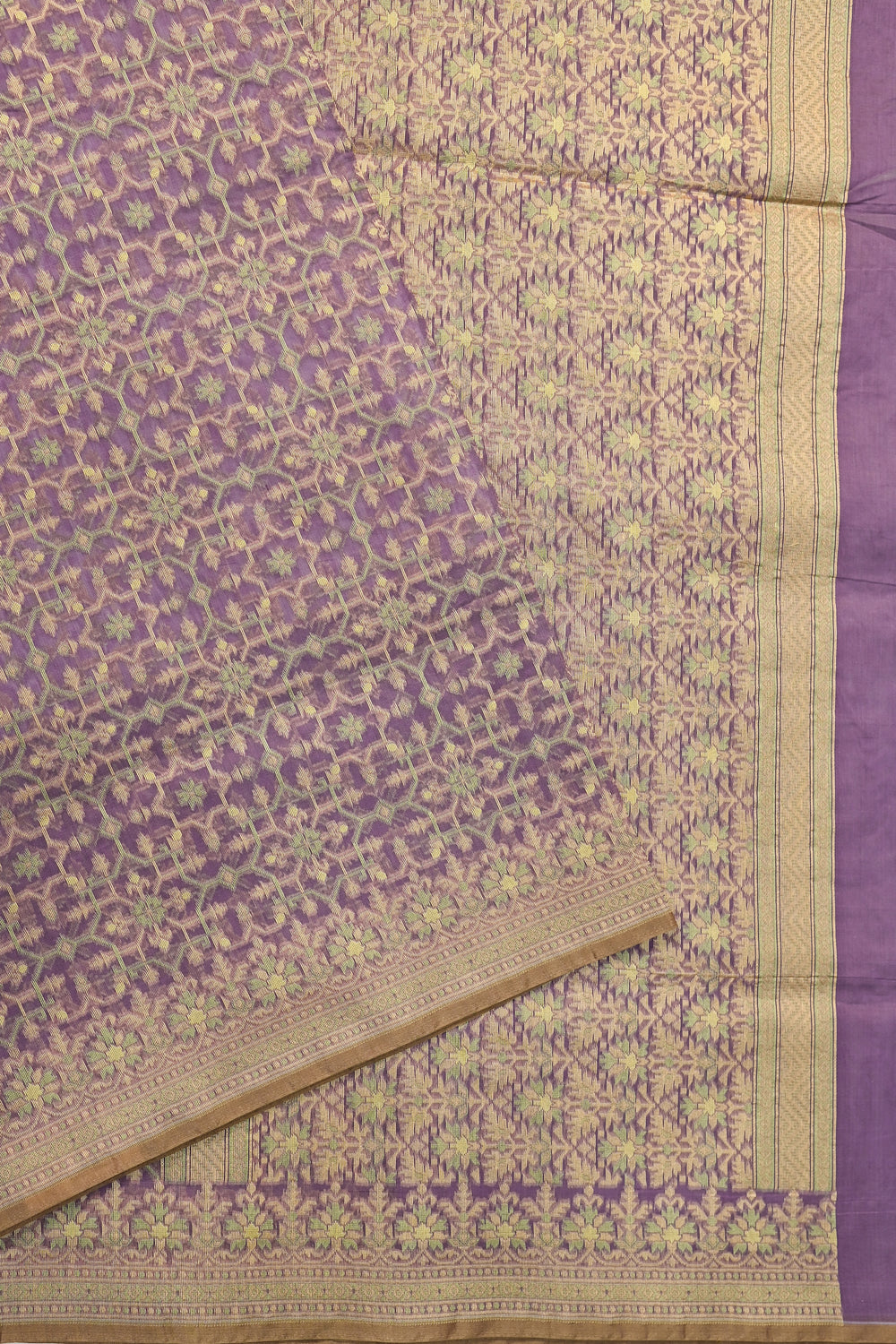 Orchid Purple Jamdani Cotton Blended Saree