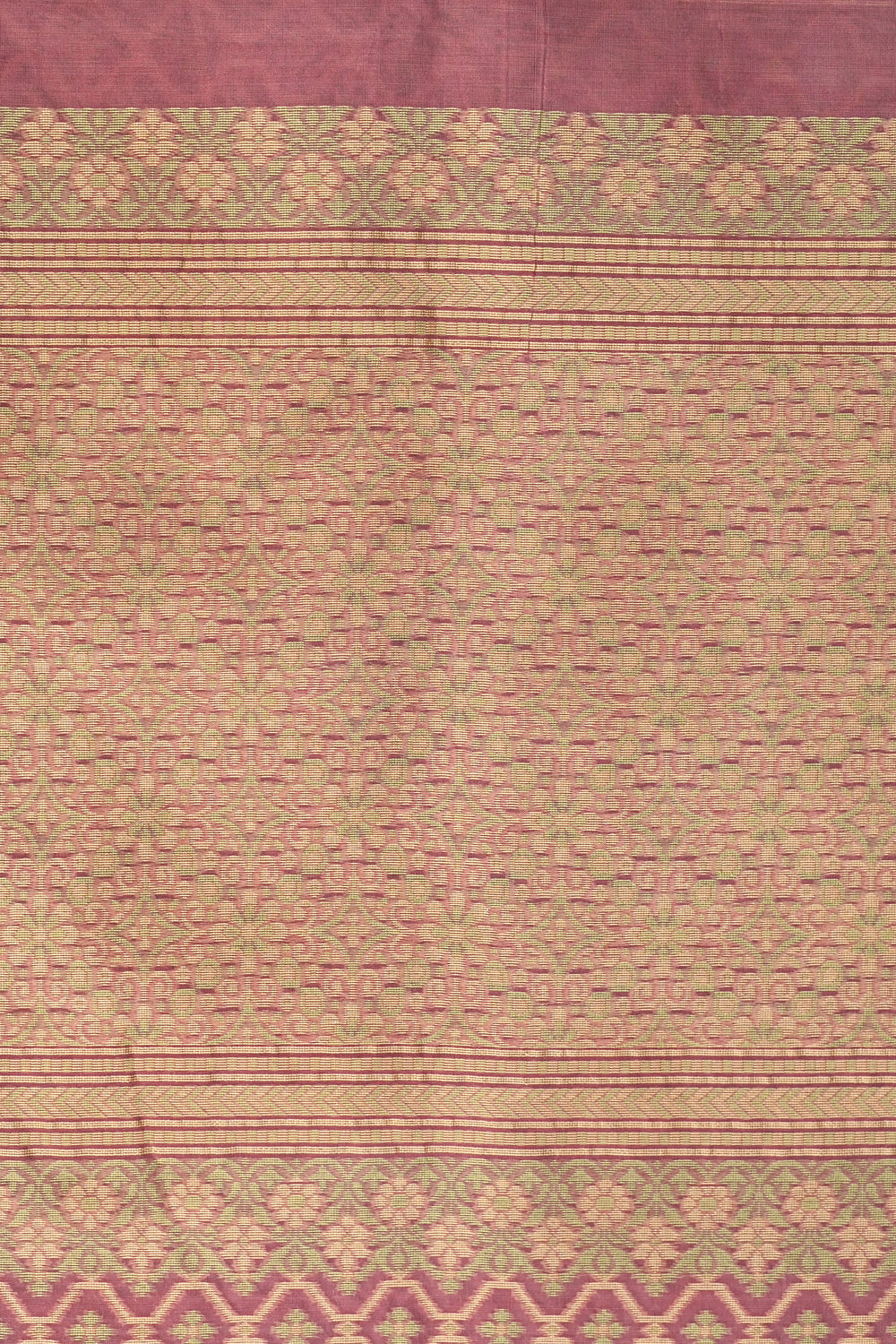 Carrot Red Jangla Cotton Blended Saree