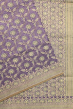 Lavender Jangla Cotton Blended Saree