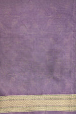 Lavender Jangla Cotton Blended Saree
