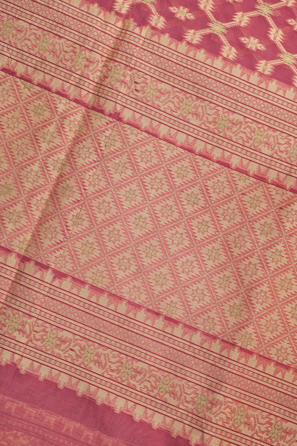 Pink Jangla Cotton Blended Saree