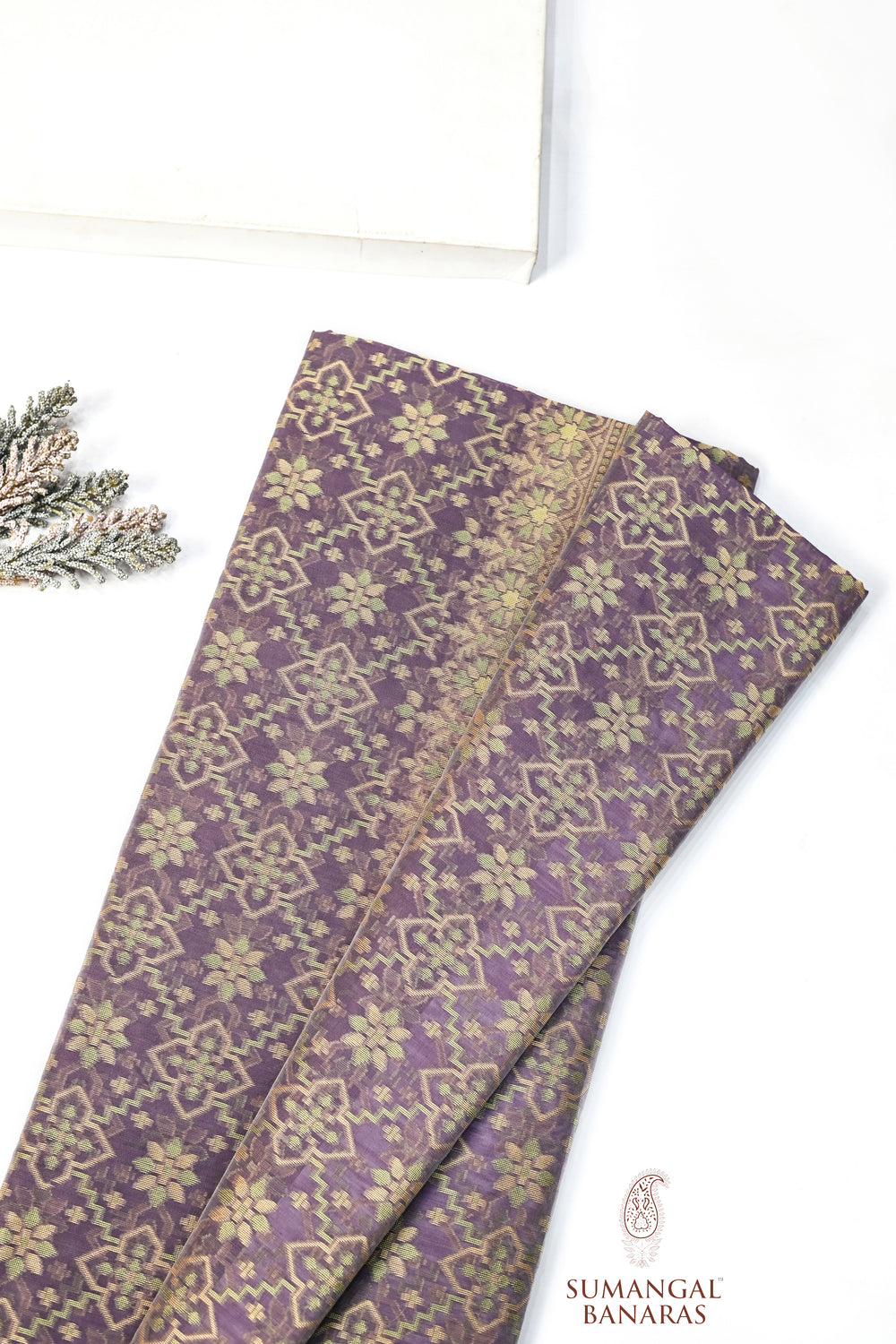 Purple Jangla Cotton Blended Saree