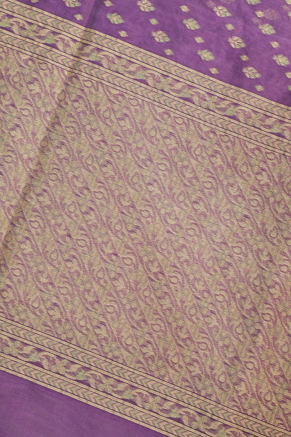 Violet Purple Booti Cotton Blended Saree
