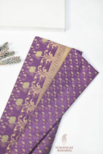 Violet Purple Booti Cotton Blended Saree