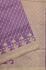 Violet Purple Booti Cotton Blended Saree