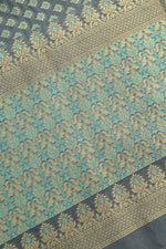 Smoke Grey Booti Cotton Blended Saree