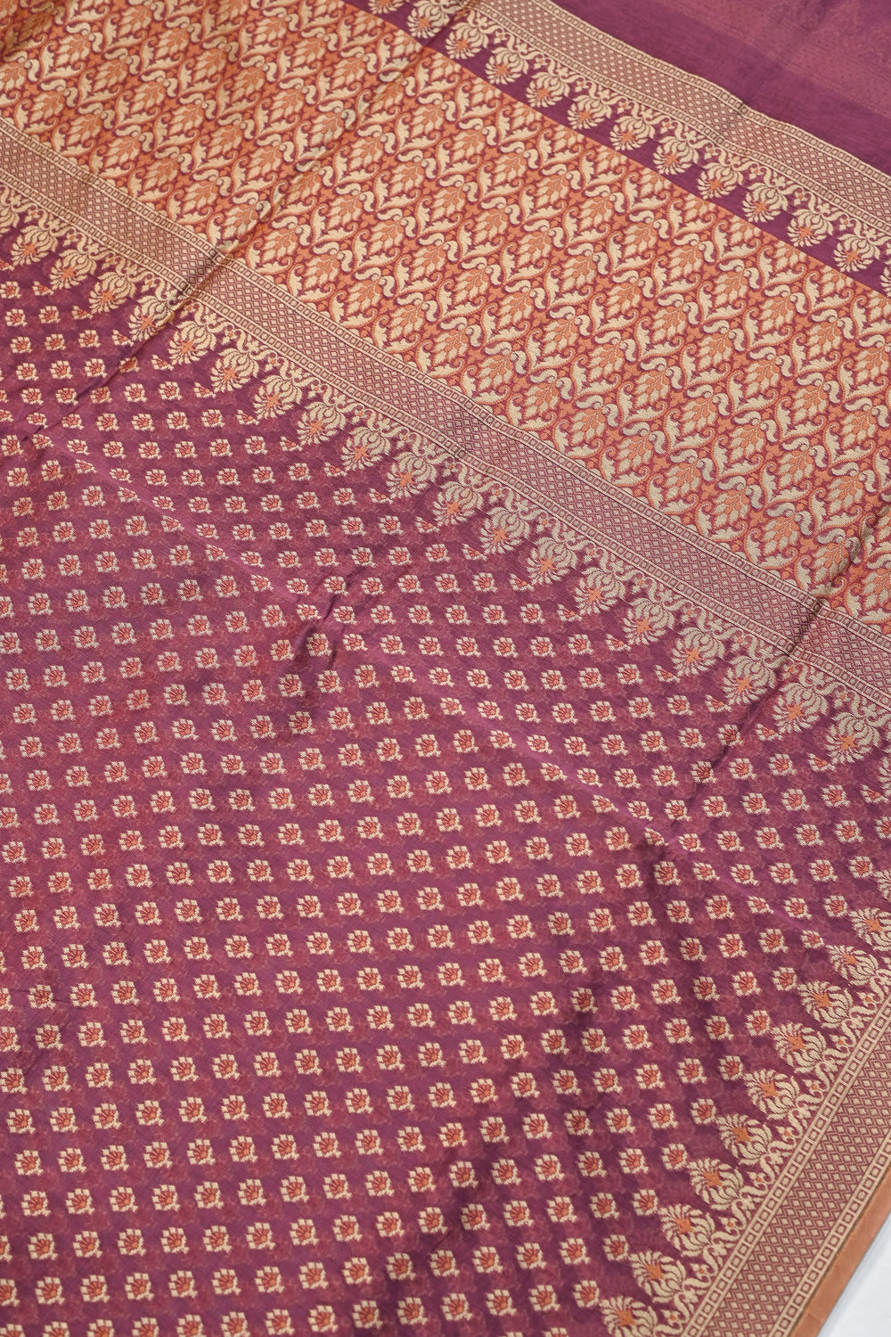 Magenta Purple Booti Cotton Blended Saree