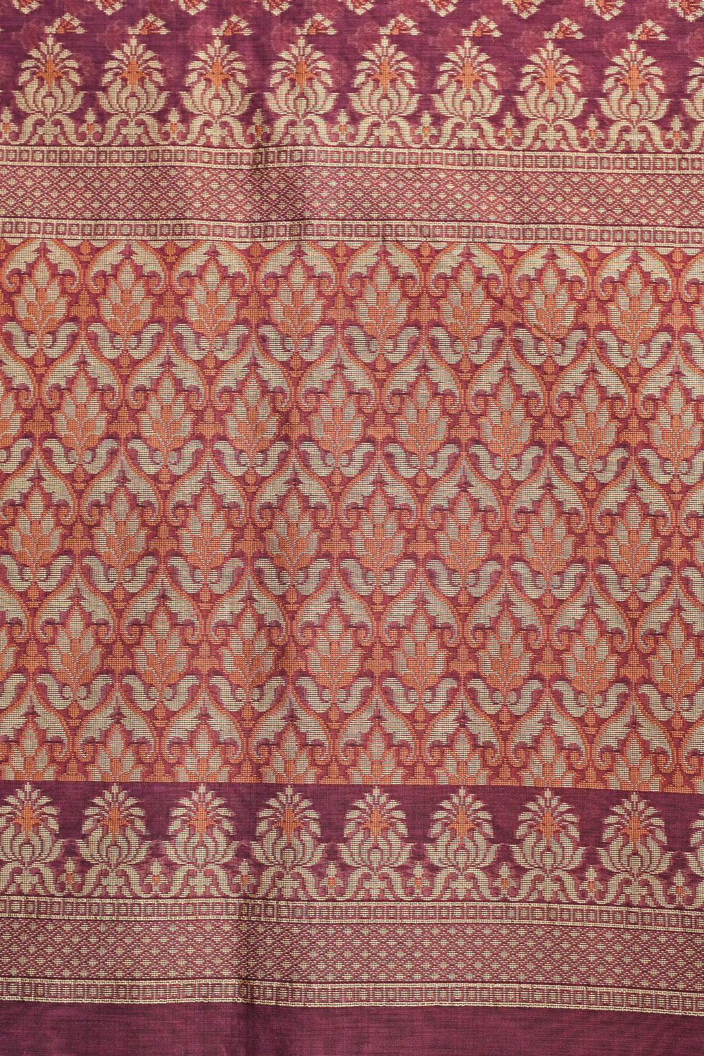 Magenta Purple Booti Cotton Blended Saree