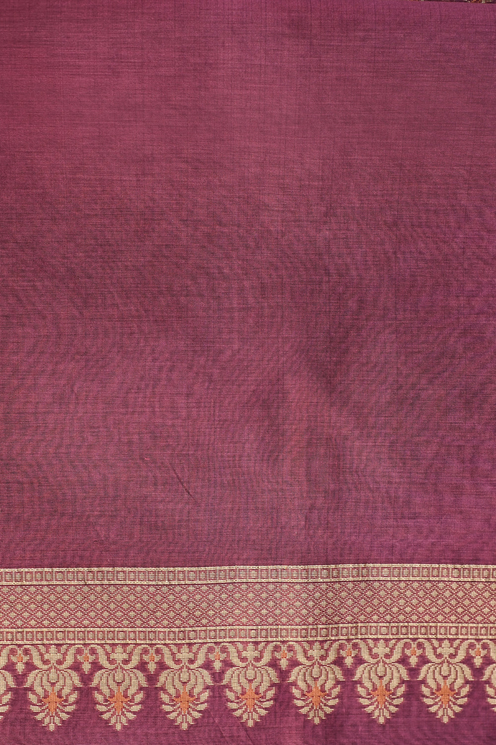 Magenta Purple Booti Cotton Blended Saree