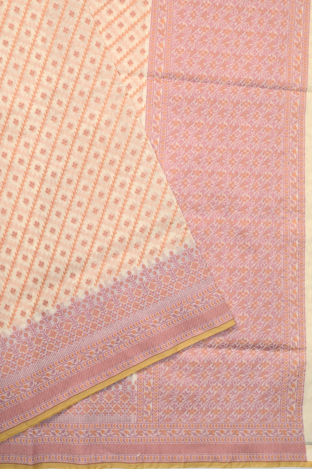Pink Booti Cotton Blended Saree