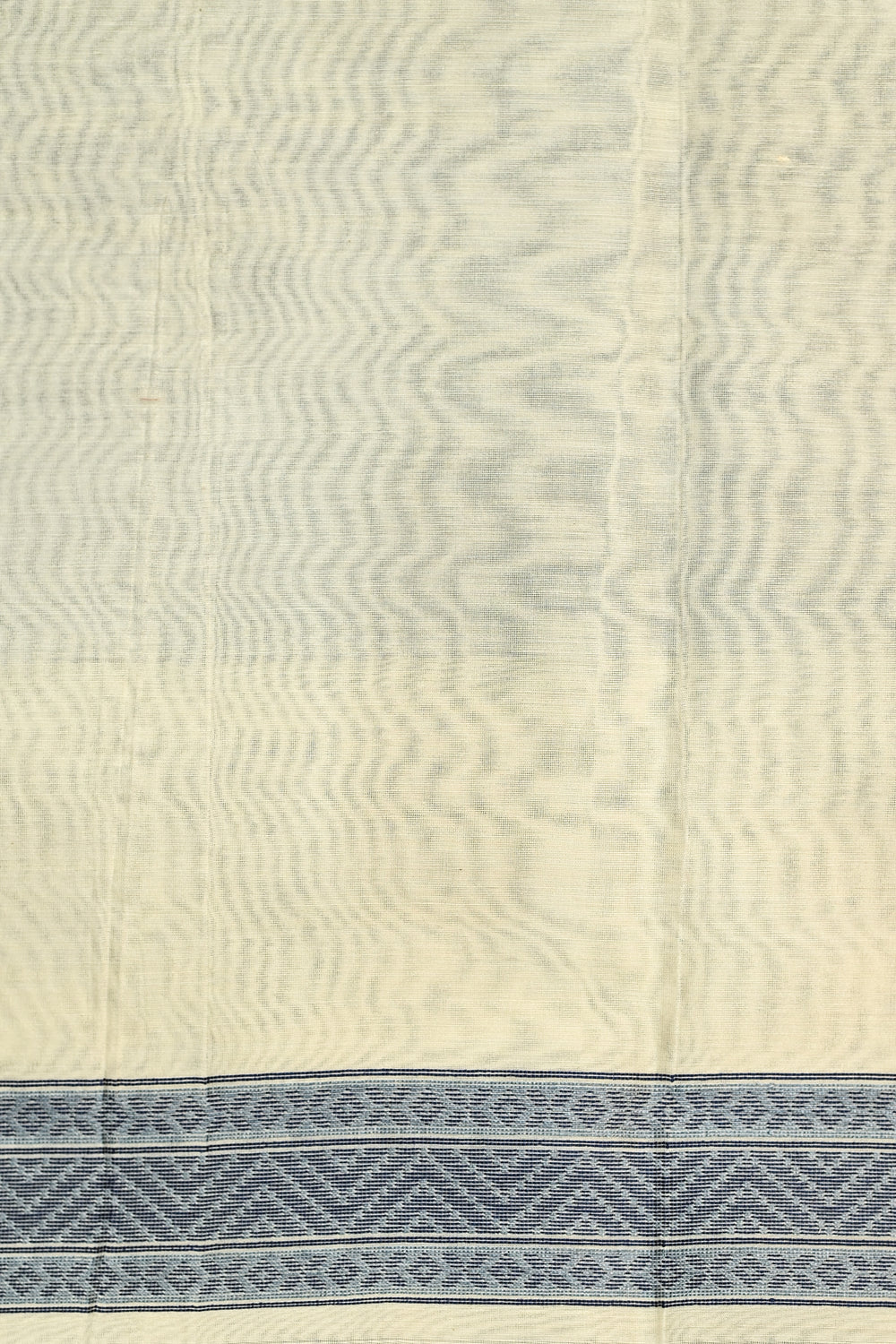 White Printed Cotton Blended Saree