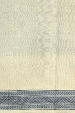 White Printed Cotton Blended Saree