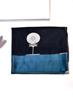 Pitch Black Sona Roopa Moonga Silk  Handwoven Banarasi Saree