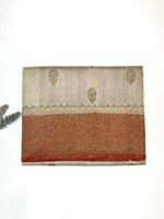 Frost White Booti Tussar Silk Handwoven Banarasi Saree