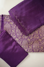 Grape Purple Brocade Katan Silk Handwoven Banarasi Suit