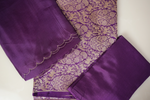Grape Purple Brocade Katan Silk Handwoven Banarasi Suit