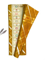 Gold Yellow Meenakari Kora Silk Handwoven Banarasi Saree