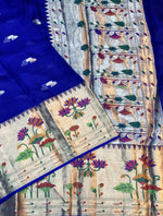 Royal Blue Meenakari Kota Silk Handwoven Banarasi Saree