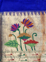 Royal Blue Meenakari Kota Silk Handwoven Banarasi Saree