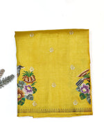 Lemon Yellow Meenakari Kota Silk Handwoven Banarasi Saree